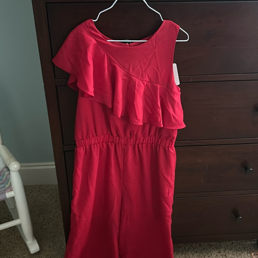 Girls medium red romper boutique